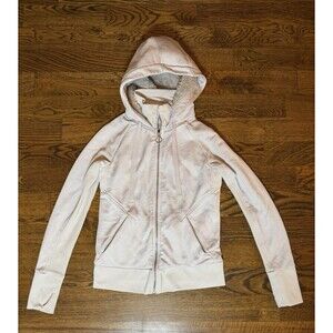 Athleta Women's Luxe Stronger Hoodie Faux Fur, Lined, Zip-Up, Beige, Size XS